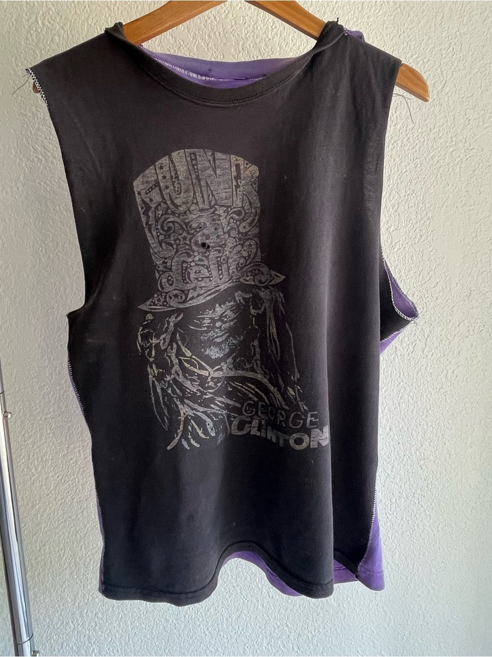 George Clinton Bugle Boy basketball funk  tank top - Black & Purple custom